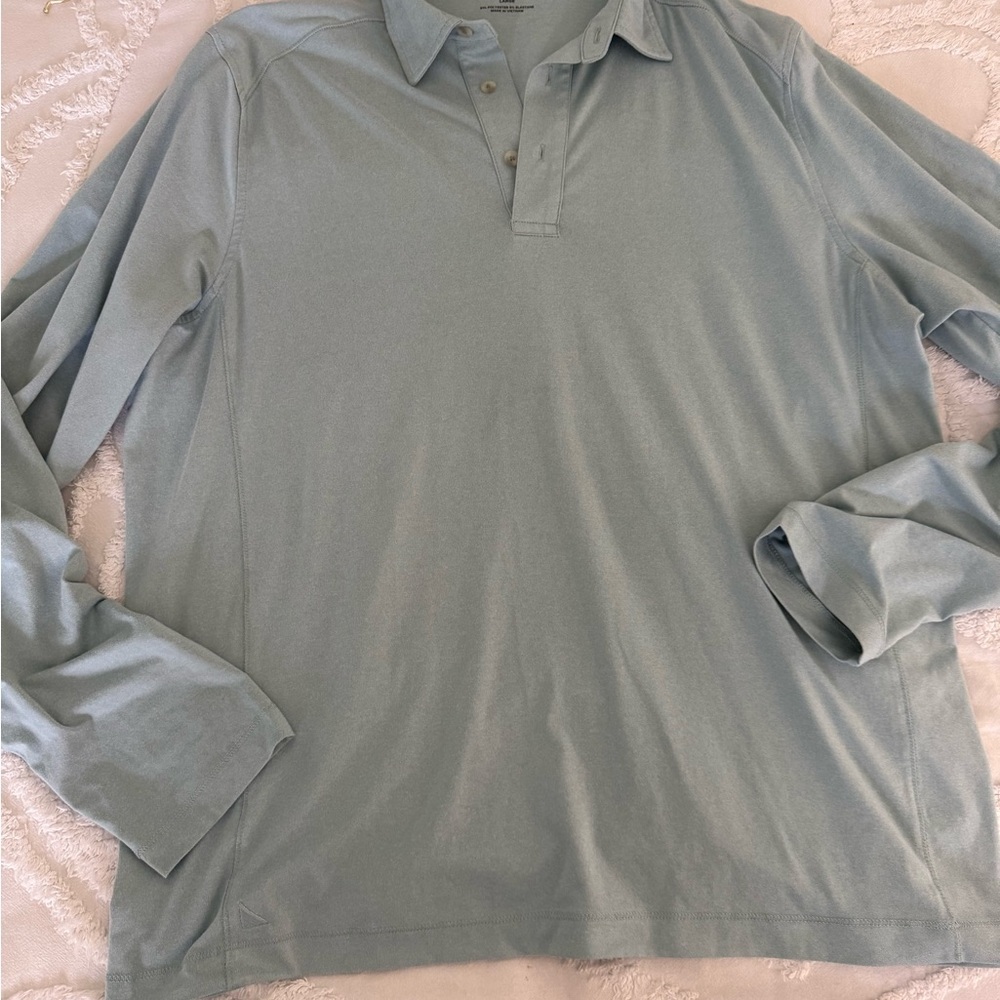 UNTUCKit Long Sleeve Polo Shirt in Light Blue